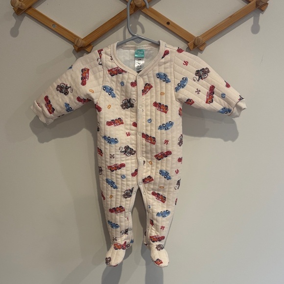 Disney Baby Cars Boys Quilted Onesie 6 - 9 Month Bodysuit Footy Cute Outfit - Picture 3 of 6